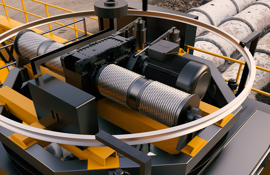 رافعة جسرية مع آلية رفع دوارة