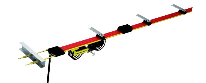 Outdoor crane runway open busbar system using uninsulated copper conductors