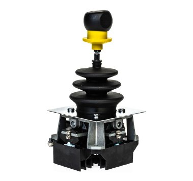 Crane operator cabin console with an integrated joystick control system