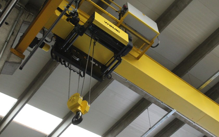 Wimac crane for Egypt, a single beam crane with a monorail hoist running along the girder