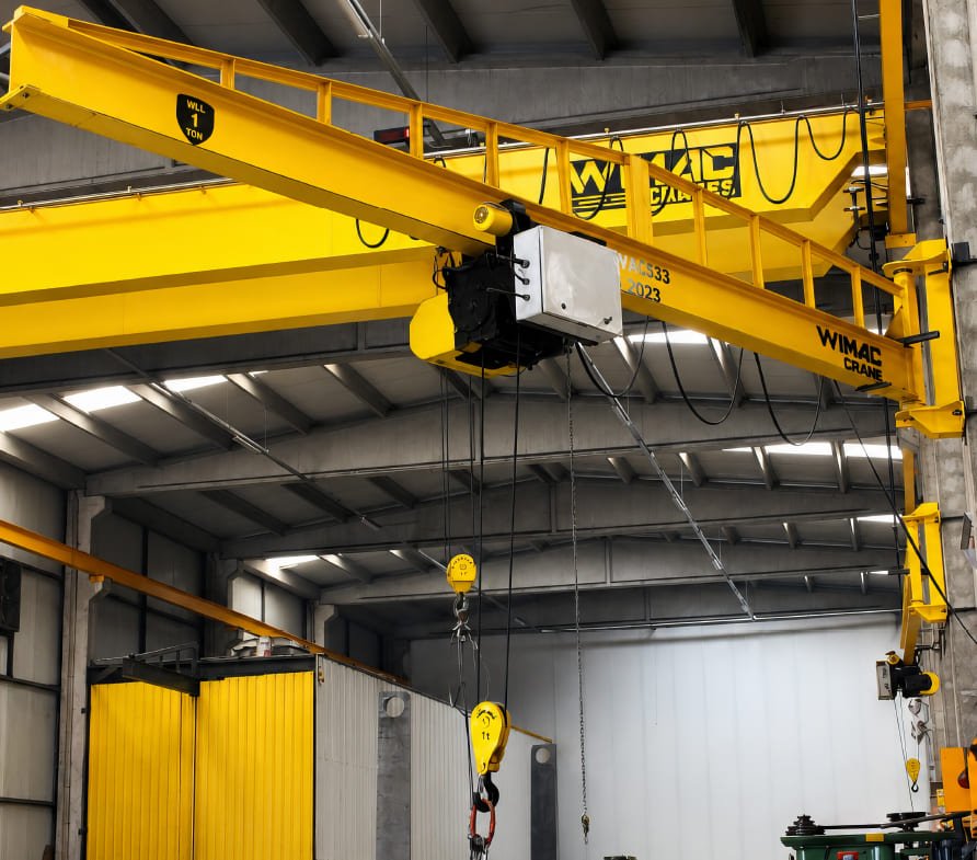 Wall and column mounting options for various wall crane models